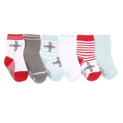 Robeez Aviator Games Baby Socks 6 Pack - Red