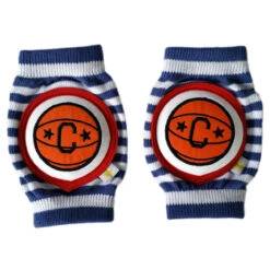 Crawlings Baby Knee Pad - Basketball Navy Stripes