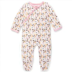 Skip Hop Boho Feather Side Snap Footie - Pink