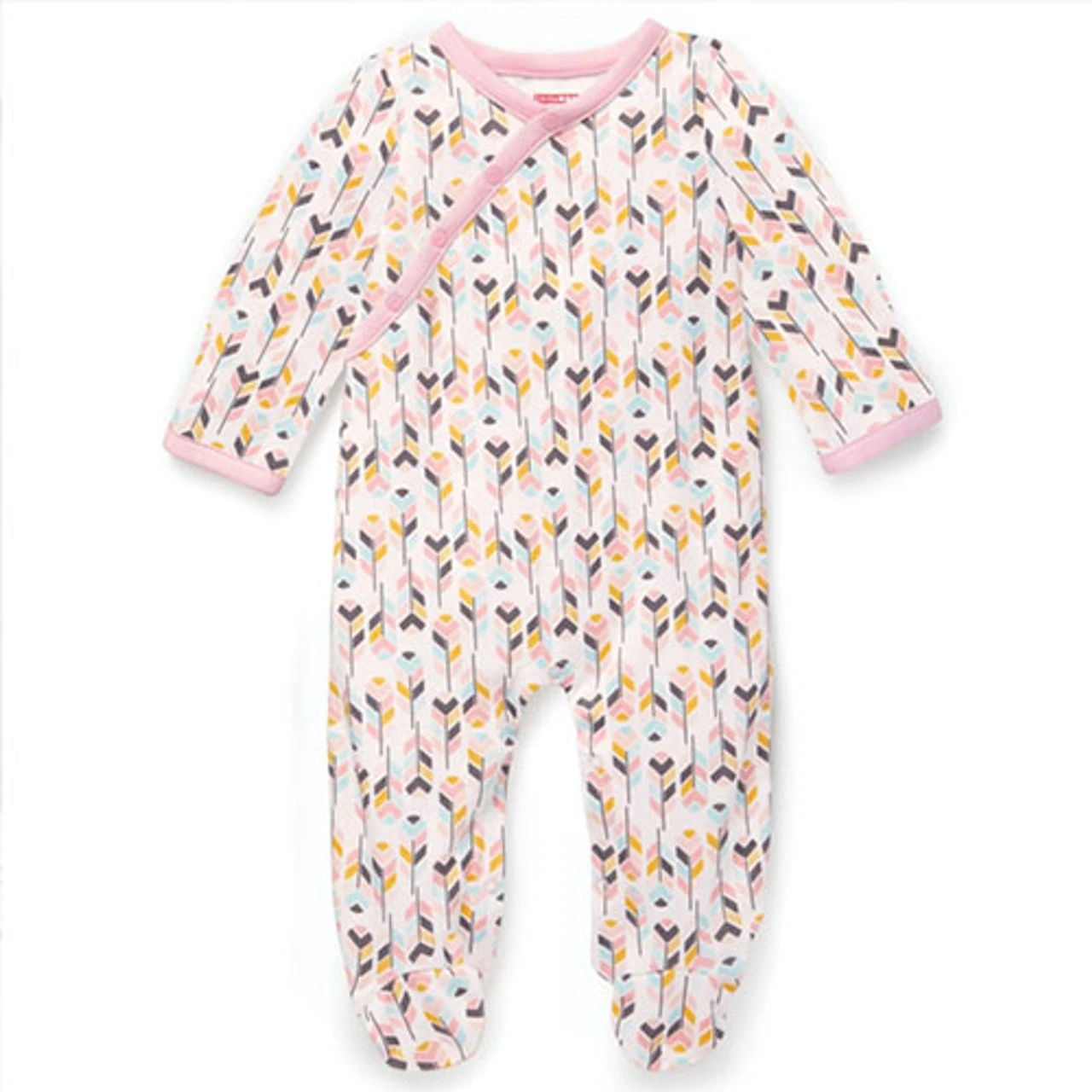 Skip Hop Boho Feather Side Snap Footie - Pink 2 Skip Hop Boho Feather Side Snap Footie - Pink - Image 2