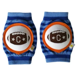 Crawlings Baby Knee Pad - Cobalt Blue Striped Football
