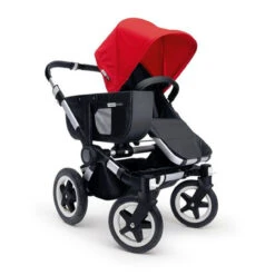 Bugaboo Donkey Mono Base With Faux Leather - Aluminum/Black