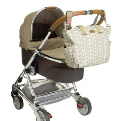 Babymel Evie Diaper Bag - Grey Floral Dot -Travel Tots Outlet Store Evie Grey Floral Dot Stroll 48095.1530564700