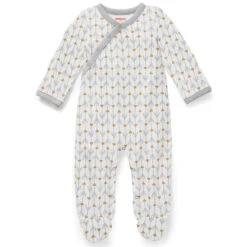 Skip Hop Boho Feather Side Snap Footie - Grey