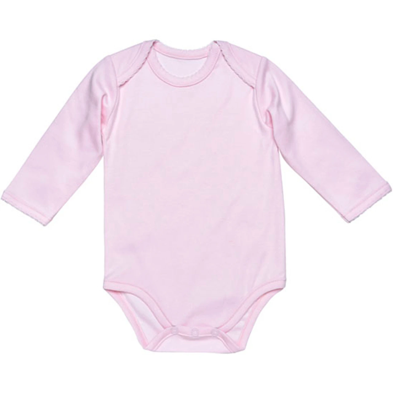Under The Nile L/S Lap Shoulder Babybody - Pink 2 Under The Nile L/S Lap Shoulder Babybody - Pink - Image 2