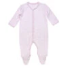 Under The Nile Organic Cotton Snap Front Footie With Mitts - Pink Stripe