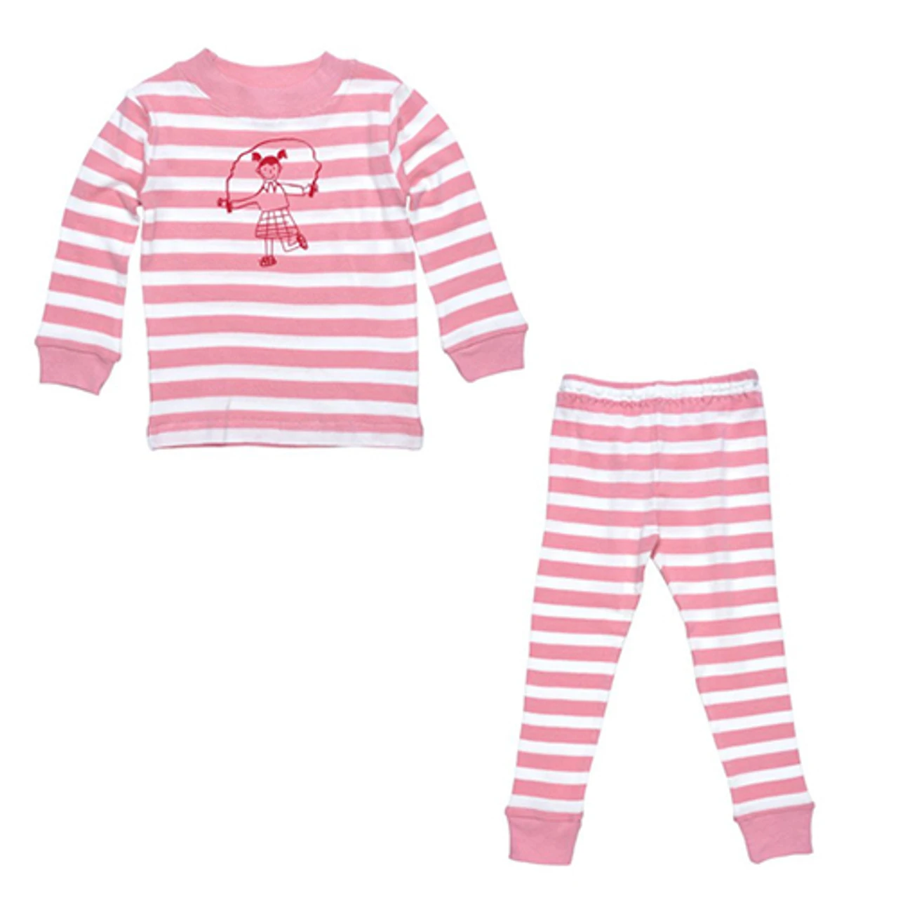Under The Nile Long Johns Set - Dusty Rose Stripe - Image 2
