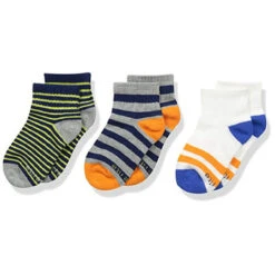 STRIDE RITE Seth Pop Stripe Comfort Seam Quarter Socks - 3 Pack