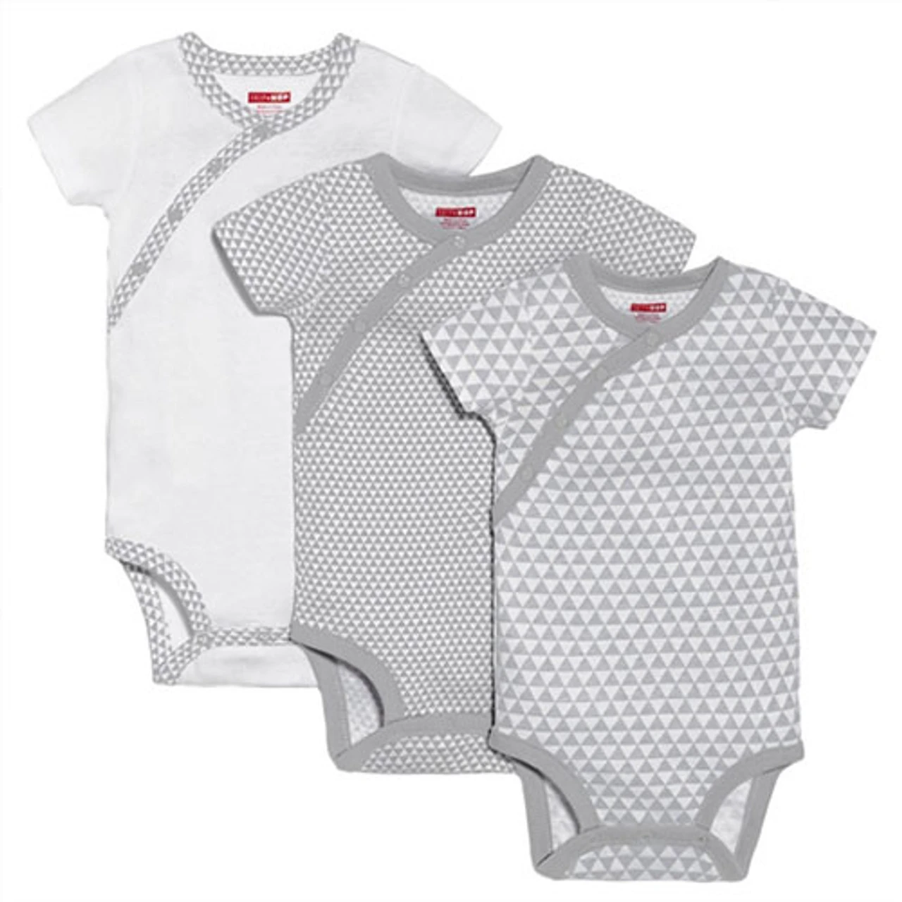 Skip Hop Petite Triangles Side Snap Short Sleeve Bodysuit Set - Grey 2 Skip Hop Petite Triangles Side Snap Short Sleeve Bodysuit Set - Grey - Image 2