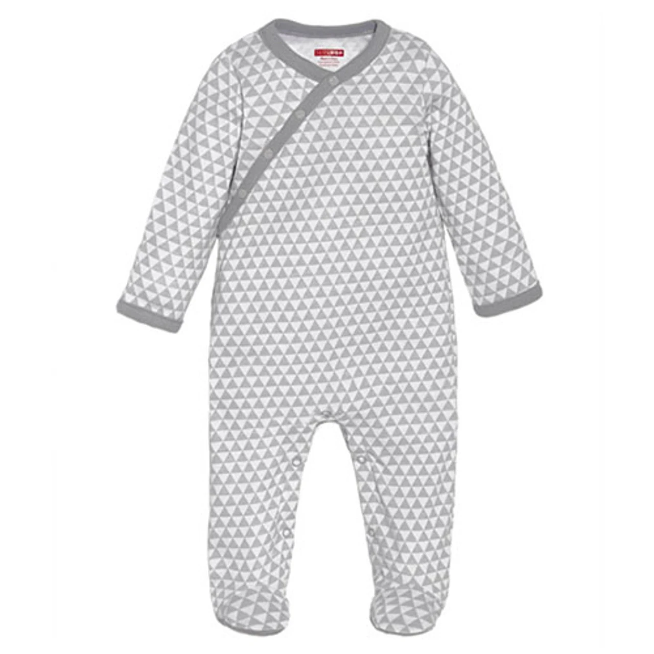 Skip Hop Petite Triangles Side Snap Footie - Grey 2 Skip Hop Petite Triangles Side Snap Footie - Grey - Image 2