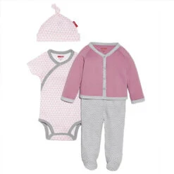 Skip Hop 4 Piece Welcome Home Baby Set - Petite Triangles Pink