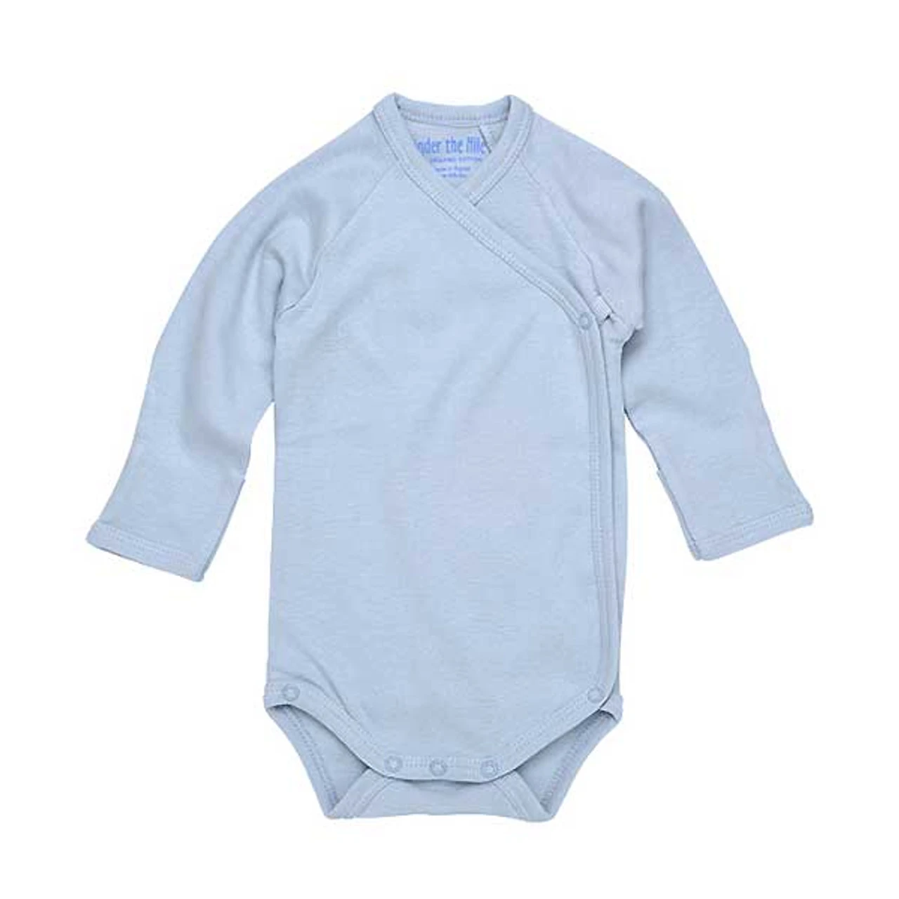 Under The Nile Long Sleeve Side Snap Babybody - Ice Blue 2 Under The Nile Long Sleeve Side Snap Babybody - Ice Blue - Image 2
