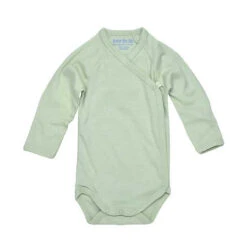 Under The Nile Long Sleeve Side Snap Babybody - Sage