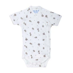 Under The Nile Short Sleeve Side Snap Babybody - Animal Print