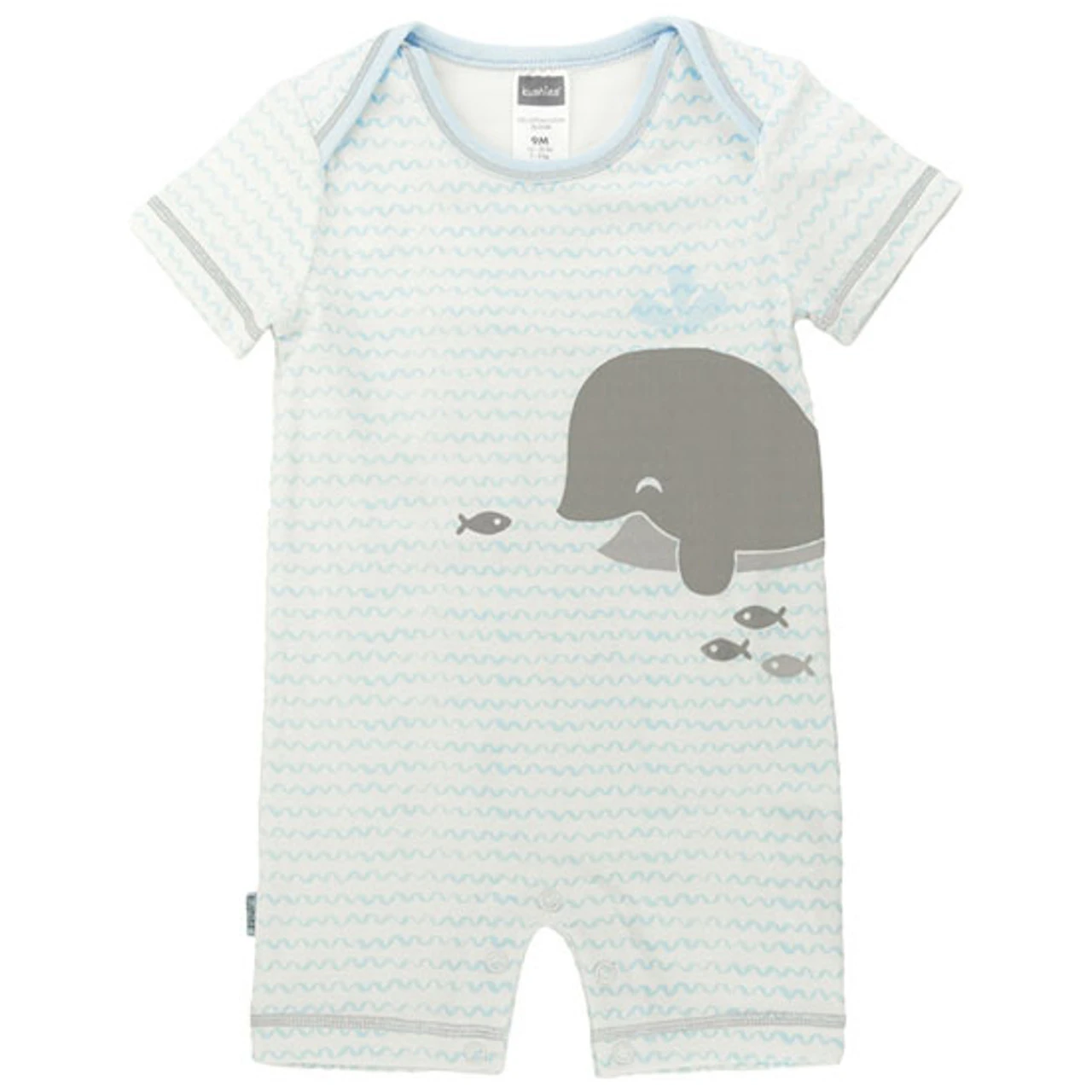 Kushies Boy's Romper - Light Blue 2 Kushies Boy's Romper - Light Blue - Image 2
