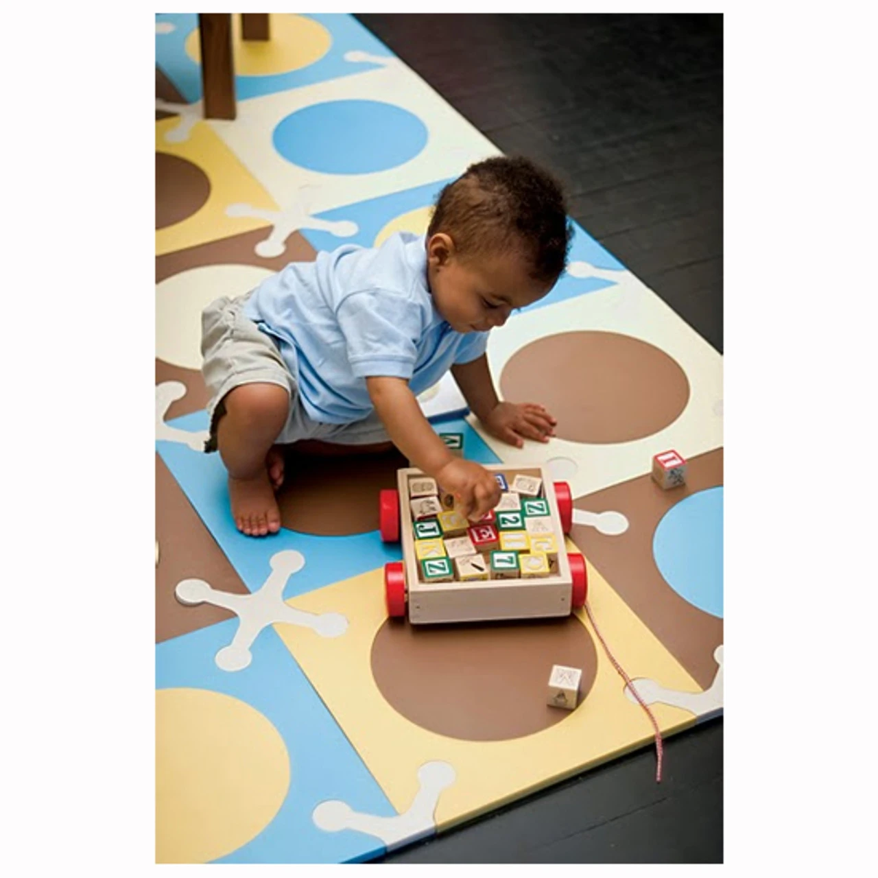 Skip Hop Playspot - Interlocking Foam Tiles - Blue/Gold 3 Skip Hop Playspot - Interlocking Foam Tiles - Blue/Gold - Image 3