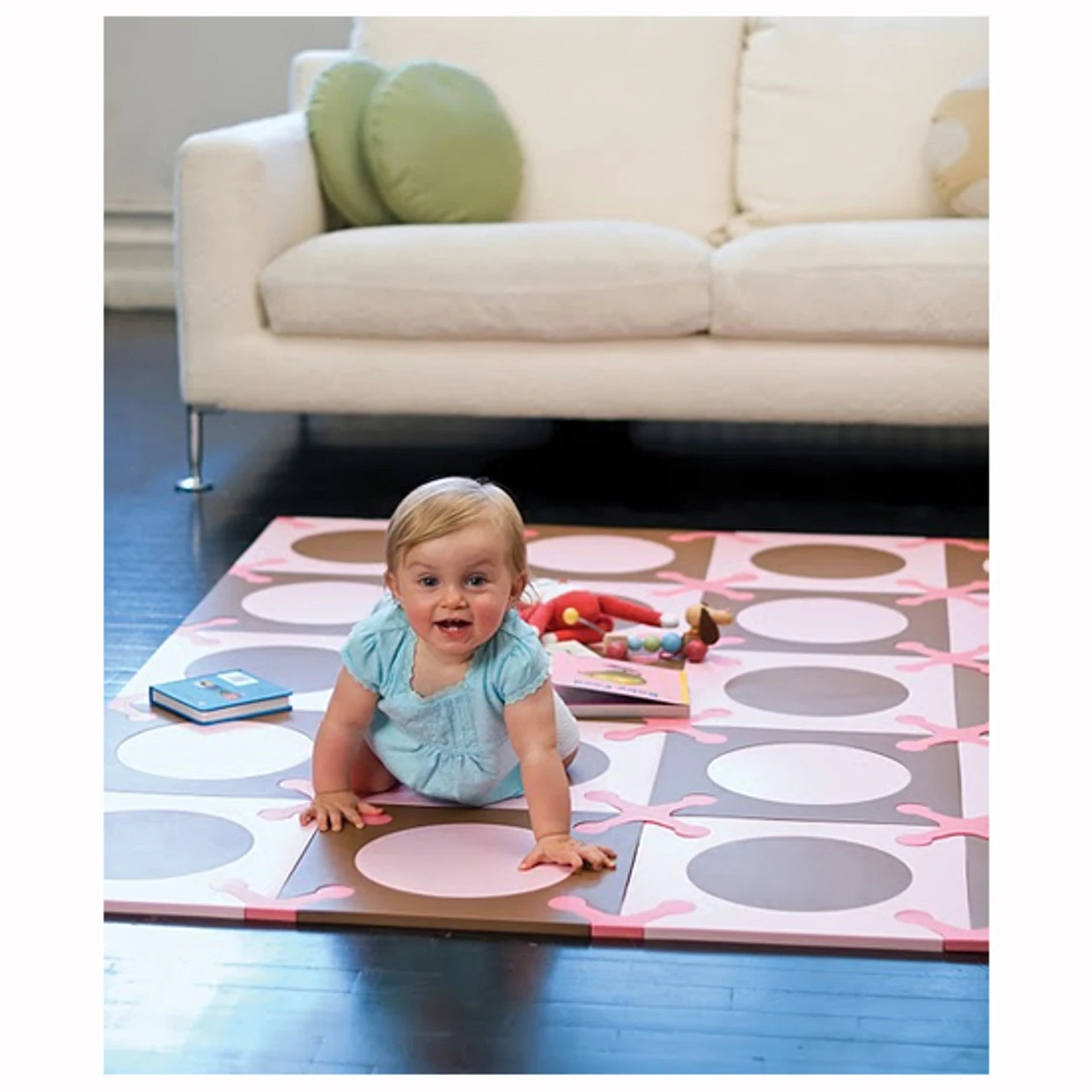 Skip Hop Playspot - Interlocking Foam Tiles - Pink/Brown 3 Skip Hop Playspot - Interlocking Foam Tiles - Pink/Brown - Image 3